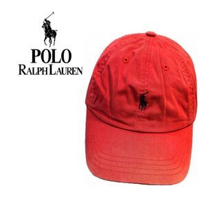 Polo by Ralph Lauren VINTAGE 1980’s Red Adjustable Baseball Hat -‎ O/S